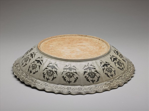 青花蓮花式大盤