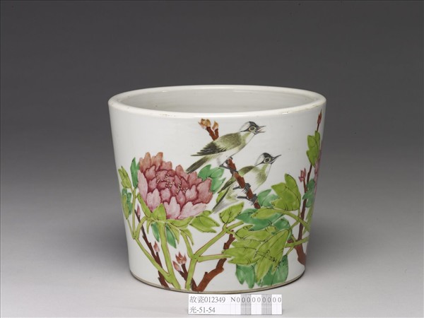 粉彩花鳥紋花盆