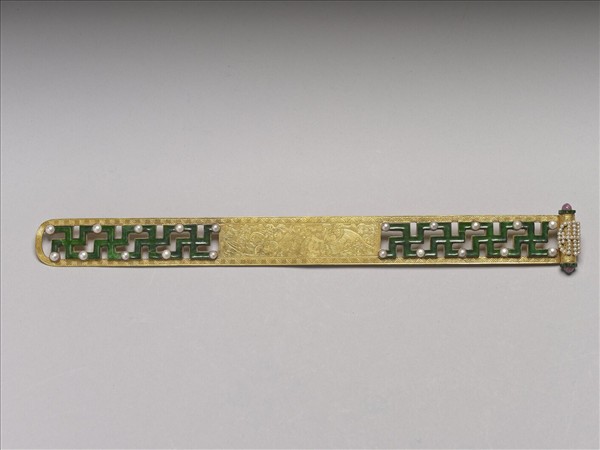 金鑲玉福壽萬年扁方