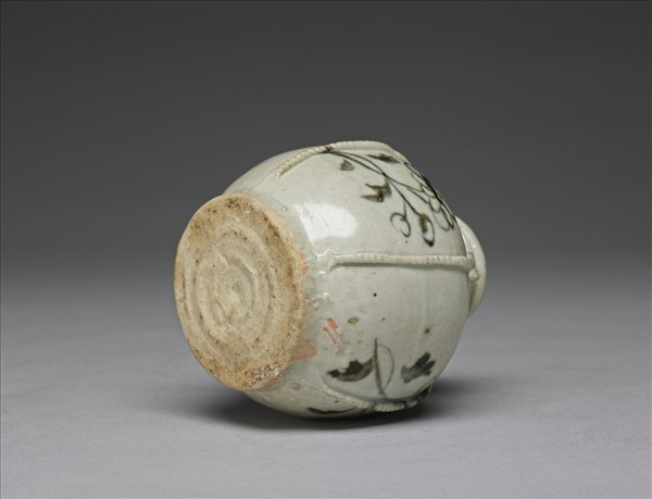 青花聯珠紋雙耳罐