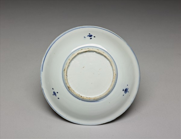 青花釉裡紅風景盤