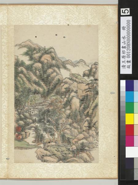 清王原祁畫山水　冊　板橋人家