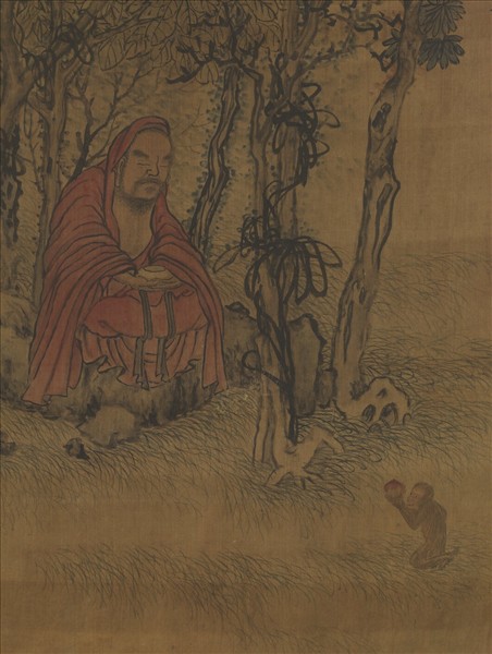 明趙壽猿猴獻壽　軸