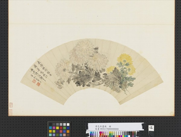 清花卉畫冊　冊　清惲壽平菊花