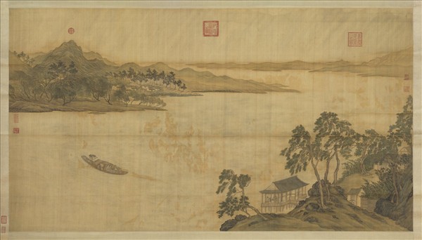 清高其佩風雨歸舟　軸