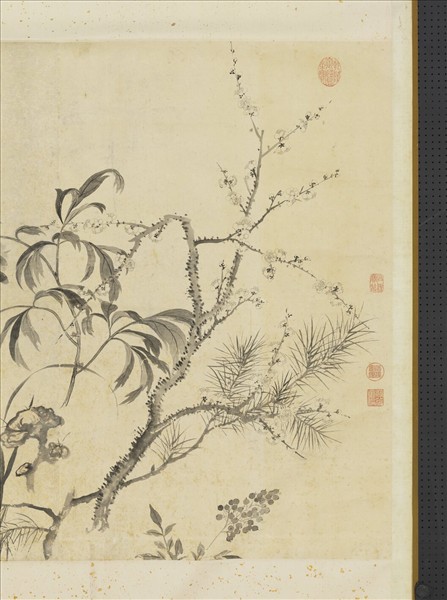 清鄒一桂寫生花卉　軸