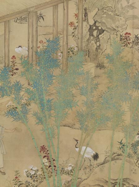 清丁觀鵬畫御筆蒔竹詩　軸