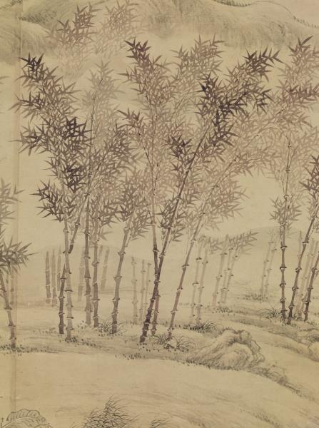 清丁觀鵬畫御筆蒔竹詩　軸