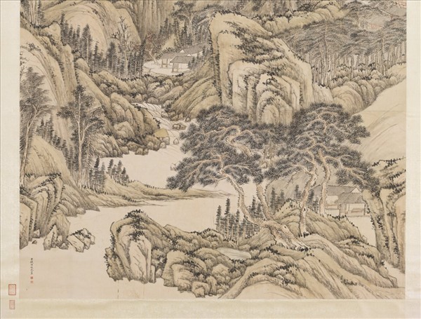 清錢維城畫山水　軸