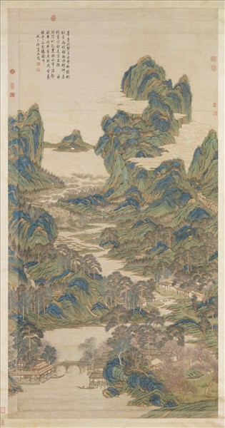 清王炳仿趙伯駒春山圖　軸