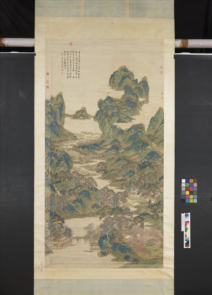 清王炳仿趙伯駒春山圖　軸