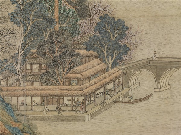 清王炳仿趙伯駒春山圖　軸