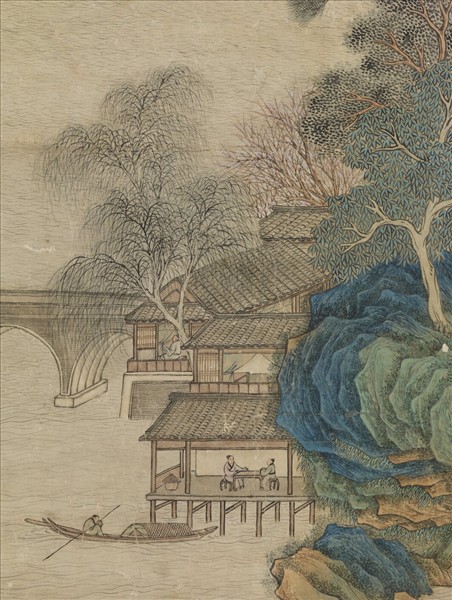 清王炳仿趙伯駒春山圖　軸