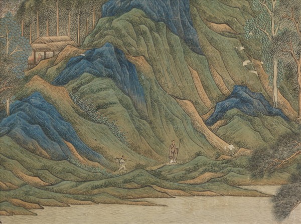 清王炳仿趙伯駒春山圖　軸