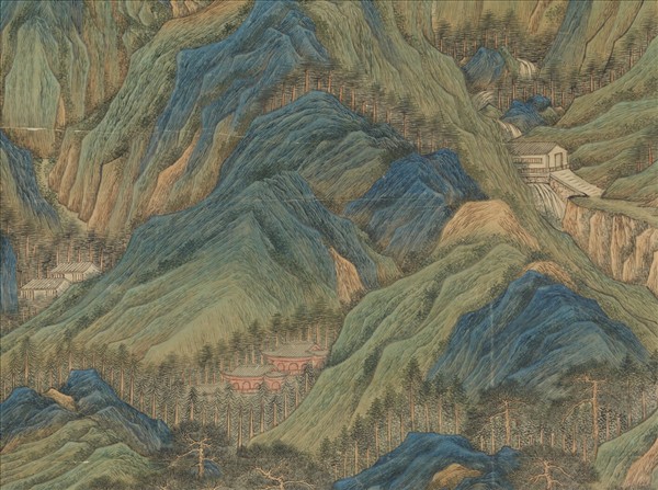 清王炳仿趙伯駒春山圖　軸