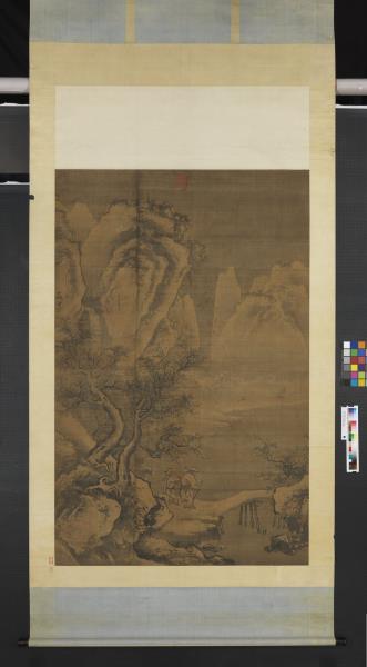 明吳偉寒山積雪　軸