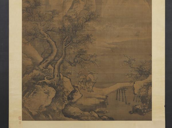 明吳偉寒山積雪　軸