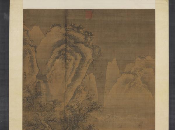 明吳偉寒山積雪　軸