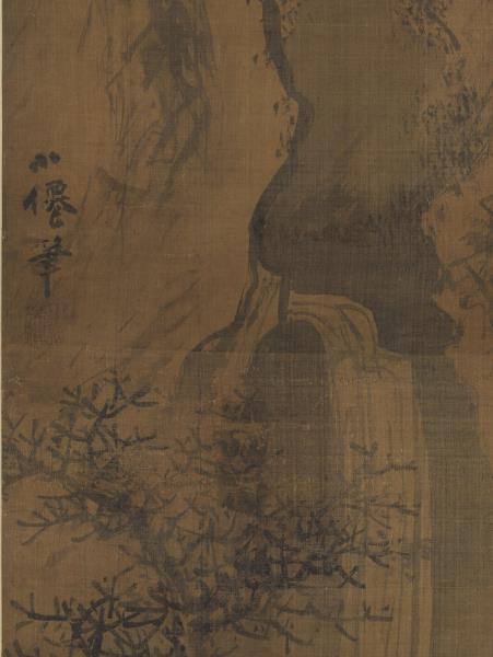 明吳偉寒山積雪　軸