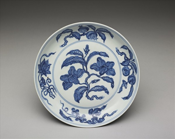青花花果紋盤