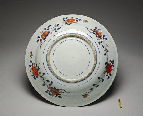 有田窯 描金花卉山水圖盤