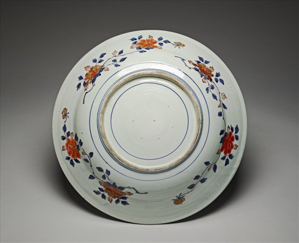 有田窯 描金花卉山水圖盤