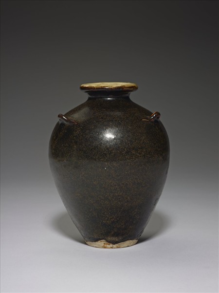 越南 13-14世紀 黑釉三繫罐