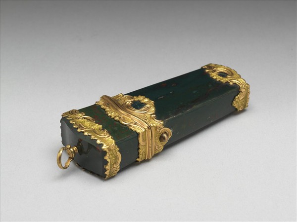 銅鍍金嵌碧綠石修妝匣