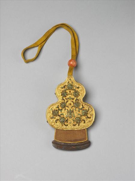 鏤金嵌松石葫蘆式火鏈