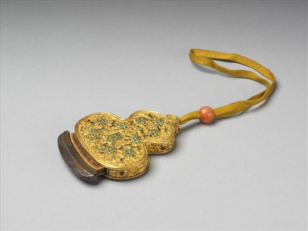 鏤金嵌松石葫蘆式火鏈