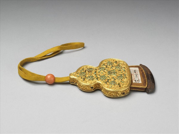 鏤金嵌松石葫蘆式火鏈