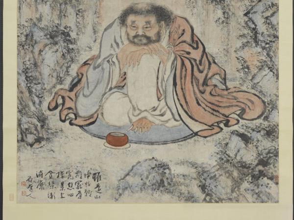 清髠殘巖穴棲真圖　軸