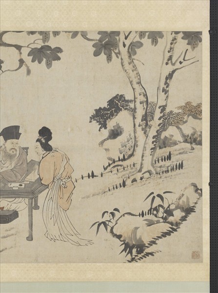 清朱耷東坡朝雲圖　軸