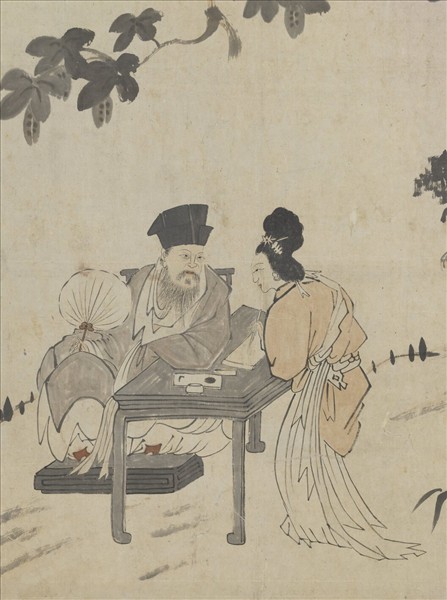 清朱耷東坡朝雲圖　軸