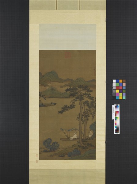 元趙孟頫松陰晚棹圖　軸