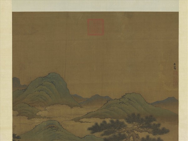 元趙孟頫松陰晚棹圖　軸