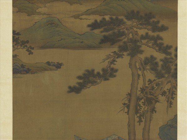 元趙孟頫松陰晚棹圖　軸