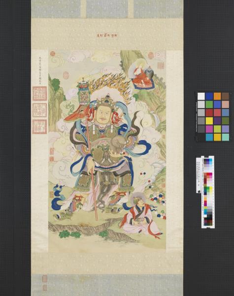 清姚文瀚畫北方多聞天王像　軸