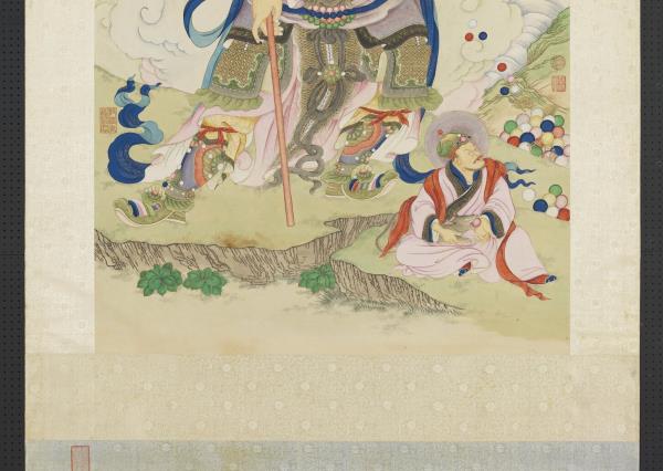 清姚文瀚畫北方多聞天王像　軸