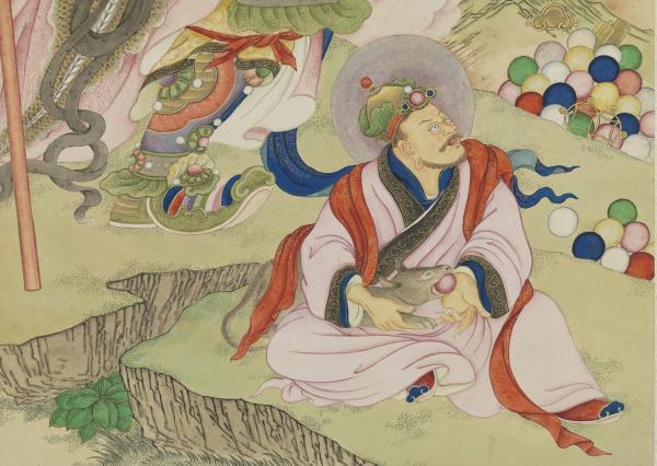 清姚文瀚畫北方多聞天王像　軸