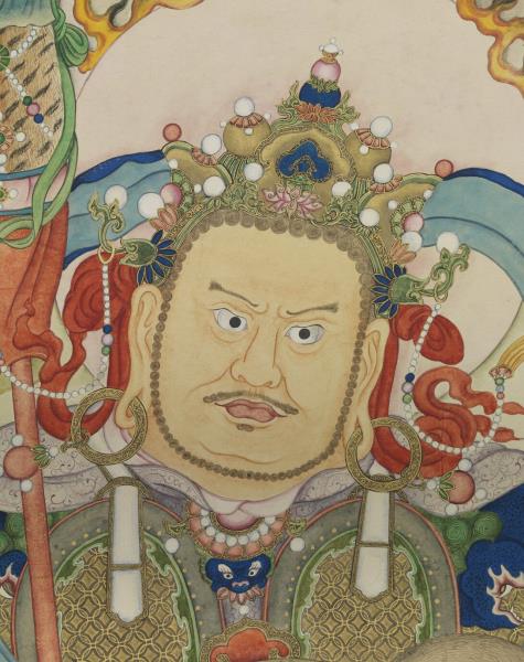 清姚文瀚畫北方多聞天王像　軸