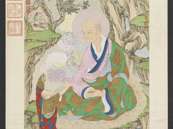 清姚文瀚畫第二阿資答尊者　軸