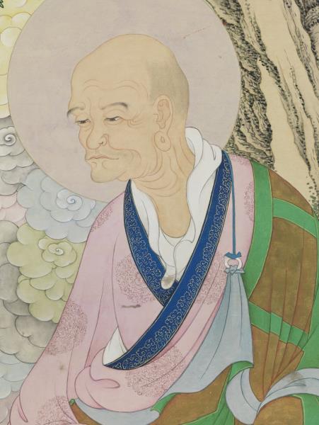 清姚文瀚畫第二阿資答尊者　軸