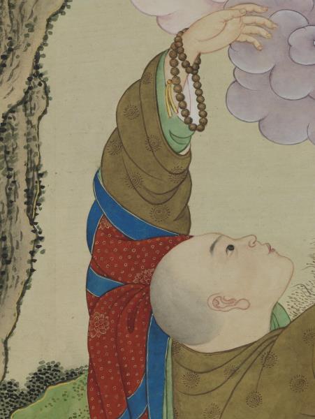 清姚文瀚畫第二阿資答尊者　軸