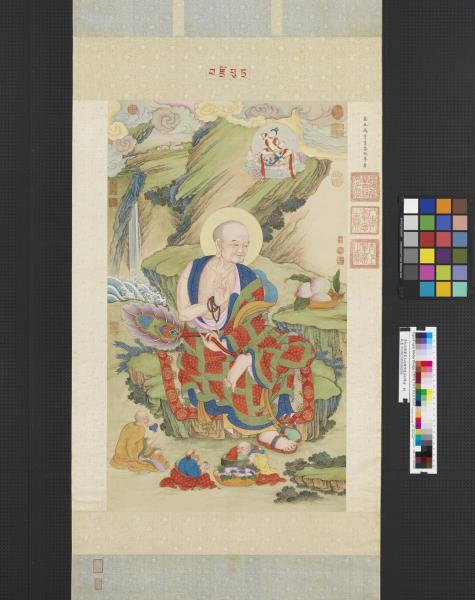 清姚文瀚畫第五拔襍哩逋答答喇尊者　軸