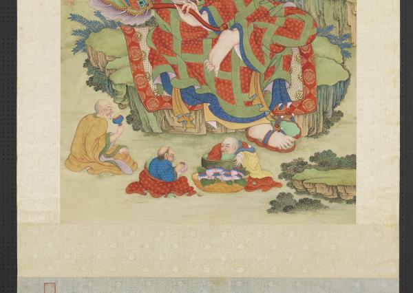 清姚文瀚畫第五拔襍哩逋答答喇尊者　軸