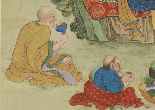 清姚文瀚畫第五拔襍哩逋答答喇尊者　軸