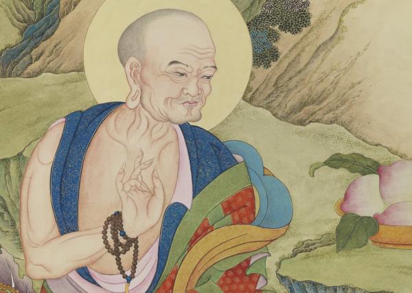 清姚文瀚畫第五拔襍哩逋答答喇尊者　軸