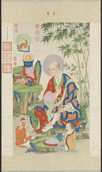 清姚文瀚畫第六拔哈達喇尊者　軸