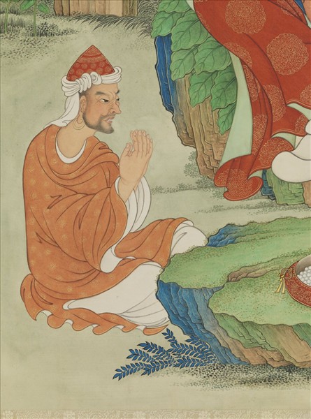 清姚文瀚畫第六拔哈達喇尊者　軸